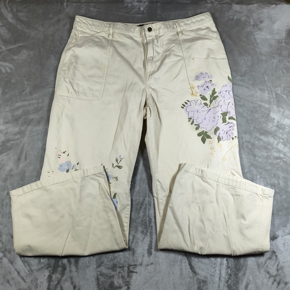 Lauren Ralph Lauren Jeans Womens 42x30.5 Floral‎ High Rise Wide Leg Baggy Y2K